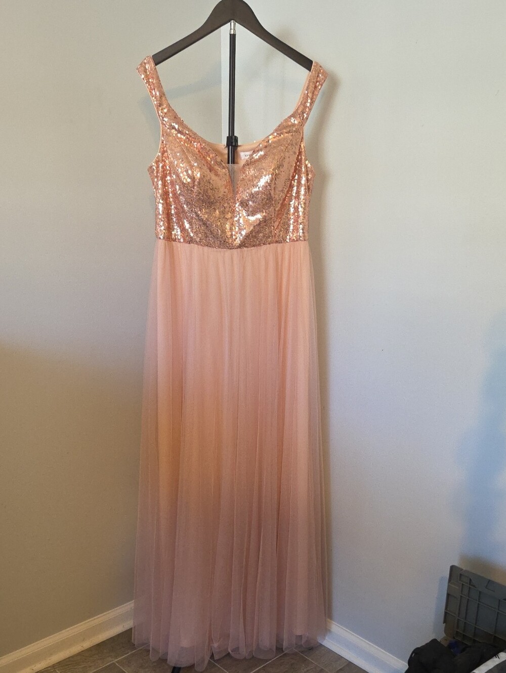 Ever Pretty Rose Gold Sequin Bodice Maxi Dress